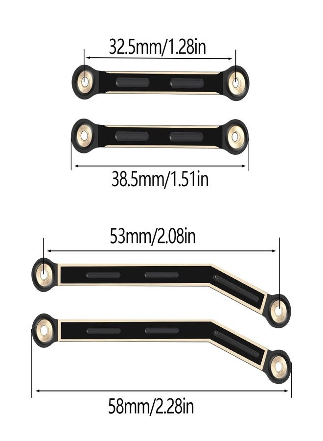 FACCNOY 8PCS Black Coating Brass Links Rod Linkage Set for Axial AX24 XC-1 1/24 RC Crawler Car Upgrade Parts - Image 2